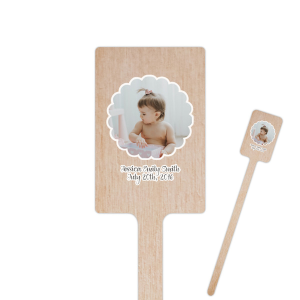Custom Baby Girl Photo Rectangle Wooden Stir Sticks