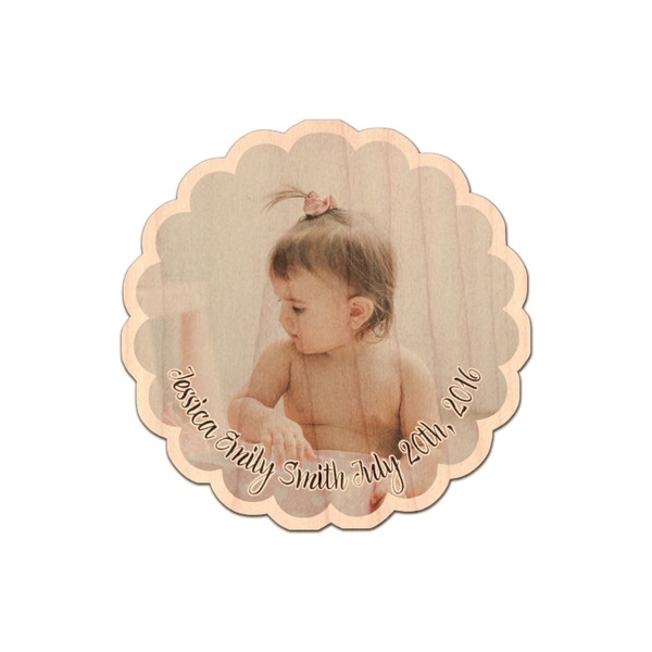 Custom Baby Girl Photo Genuine Maple or Cherry Wood Sticker (Personalized)