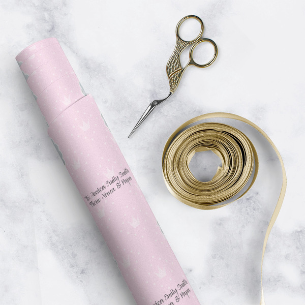 Baby Girl Photo Wrapping Paper Roll - Matte - In Context