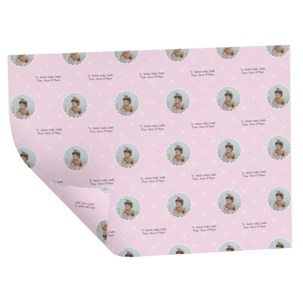 Custom Baby Girl Photo Wrapping Paper Sheets - Double-Sided - 20" x 28"