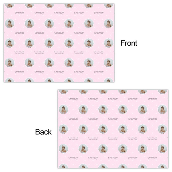 Baby Girl Photo Wrapping Paper Sheet - Double Sided - Front & Back