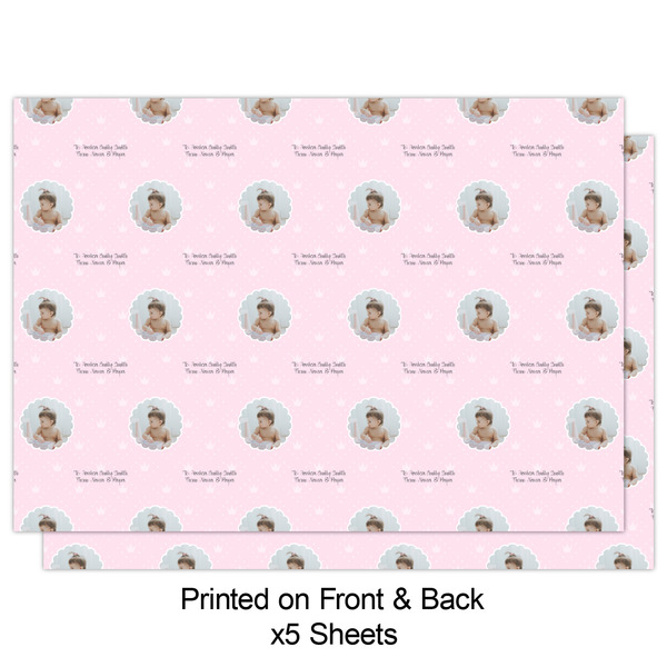 Baby Girl Photo Wrapping Paper Sheet - Double Sided - Front