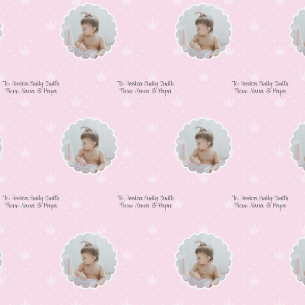 Baby Girl Photo Wrapping Paper Square