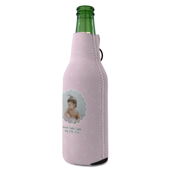 Baby Girl Photo Zipper Bottle Cooler - ANGLE (bottle)