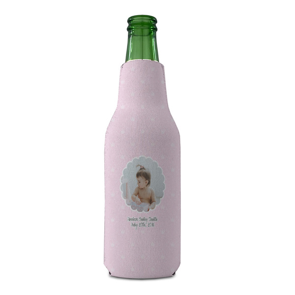 Baby Girl Photo Zipper Bottle Cooler - FRONT (bottle)