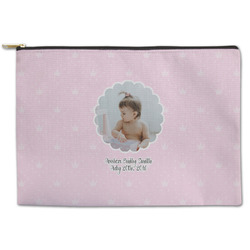 Baby Girl Photo Zipper Pouch - Large - 12.5"x8.5" (Personalized)