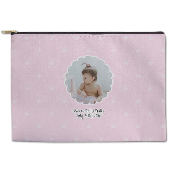 Custom Baby Girl Photo Zipper Pouch - Large - 12.5"x8.5" (Personalized)