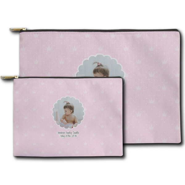 Baby Girl Photo Zippered Pouches - Size Comparison