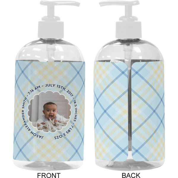 Baby Boy Photo 16 oz Plastic Liquid Dispenser- Approval- White