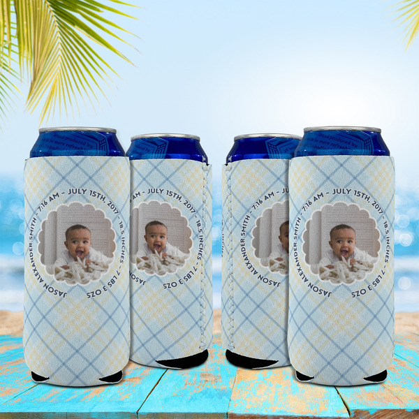 Baby Boy Photo 16oz Can Sleeve - Set of 4 - LIFESTYLE