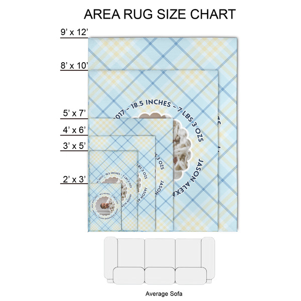 Baby Boy Photo 2'x3' Indoor Area Rugs - Size Chart