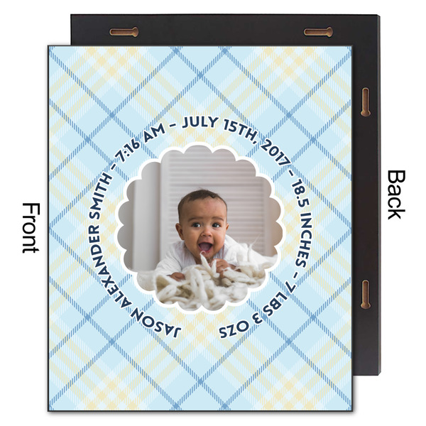 Baby Boy Photo 20x24 Wood Print - Front & Back View