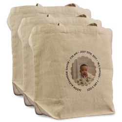 Baby Boy Photo Reusable Cotton Grocery Bags - Set of 3