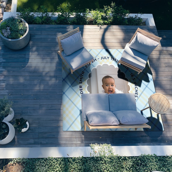 Baby Boy Photo 8'x10' Patio Rug - In context