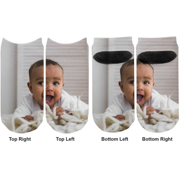 Baby Boy Photo Adult Ankle Socks - Double Pair - Front and Back - Apvl