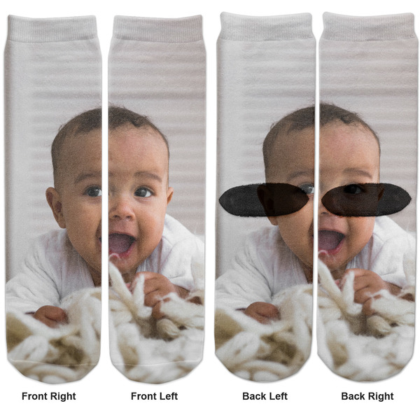Baby Boy Photo Adult Crew Socks - Double Pair - Front and Back - Apvl