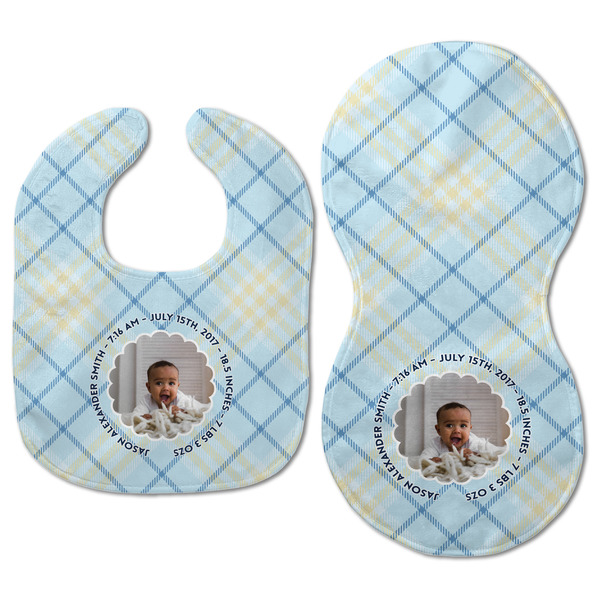 Baby Boy Photo Baby Bib & Burp Set - Approval (new bib & burp)