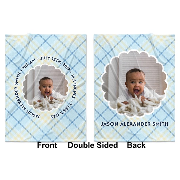 Baby Boy Photo Baby Blanket (Double Sided - Printed Front and Back)