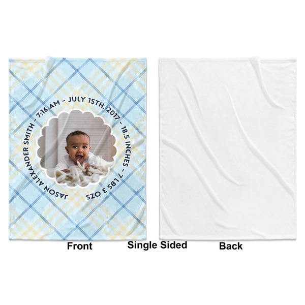 Baby Boy Photo Baby Blanket (Single Sided - Printed Front, White Back)
