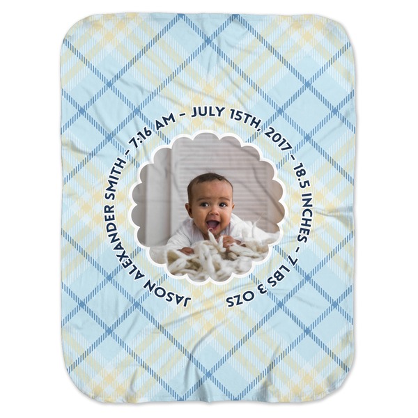 Custom Baby Boy Photo Baby Swaddling Blanket (Personalized)