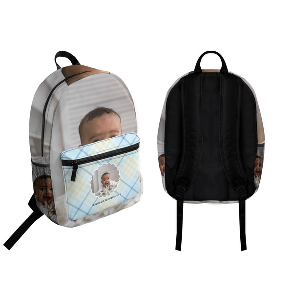 Baby Boy Photo Backpack front and back - Apvl