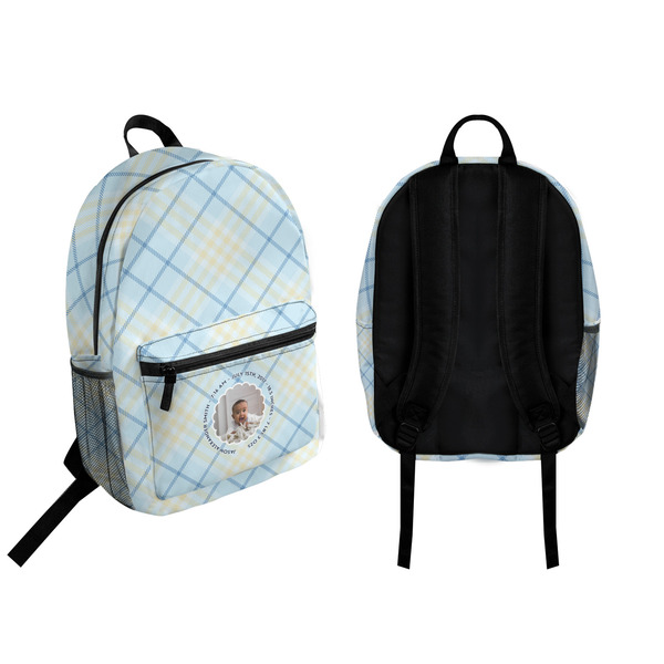 Baby Boy Photo Backpack front and back - Apvl
