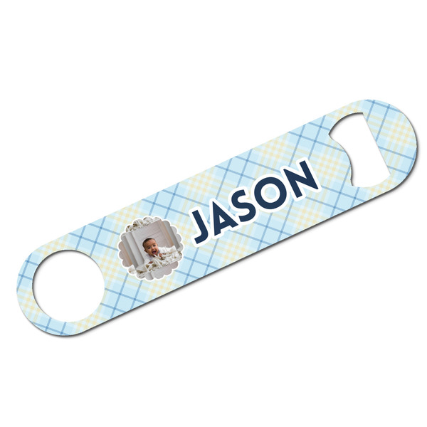 Custom Baby Boy Photo Bar Bottle Opener