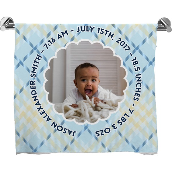 Custom Baby Boy Photo Bath Towel (Personalized)