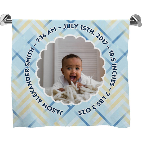 Custom Baby Boy Photo Bath Towel (Personalized)