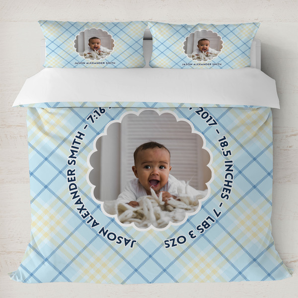 Custom Baby Boy Photo Duvet Cover Set - King (Personalized)