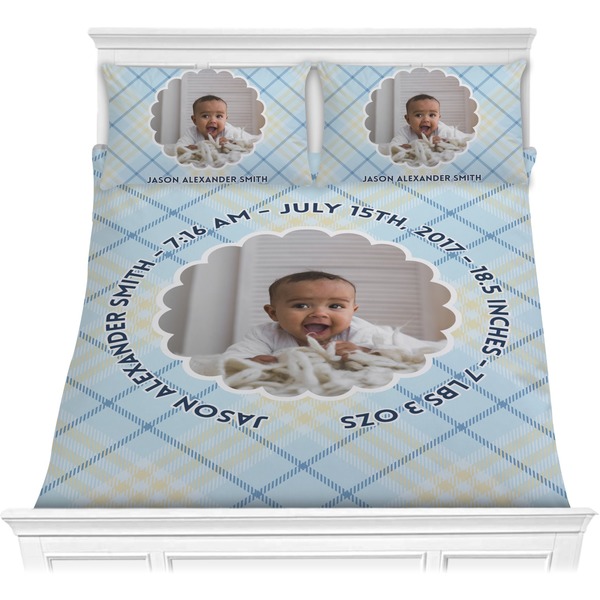 Custom Baby Boy Photo Comforter Set - Full / Queen (Personalized)