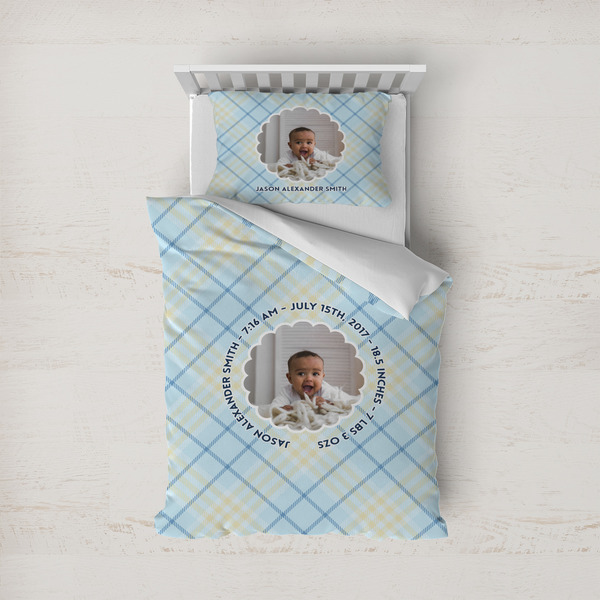 Custom Baby Boy Photo Duvet Cover Set - Twin (Personalized)