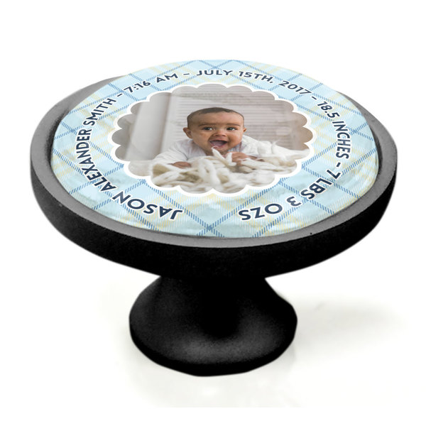Baby Boy Photo Black Custom Cabinet Knob (Side)