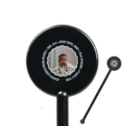 Baby Boy Photo 5.5" Round Plastic Stir Sticks - Black - Single Sided