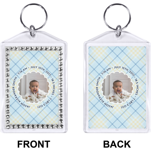 Baby Boy Photo Bling Keychain (Front + Back)