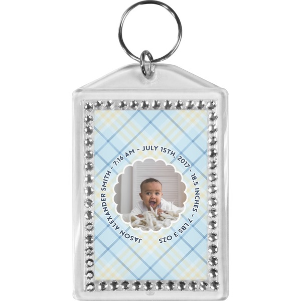 Custom Baby Boy Photo Bling Keychain (Personalized)