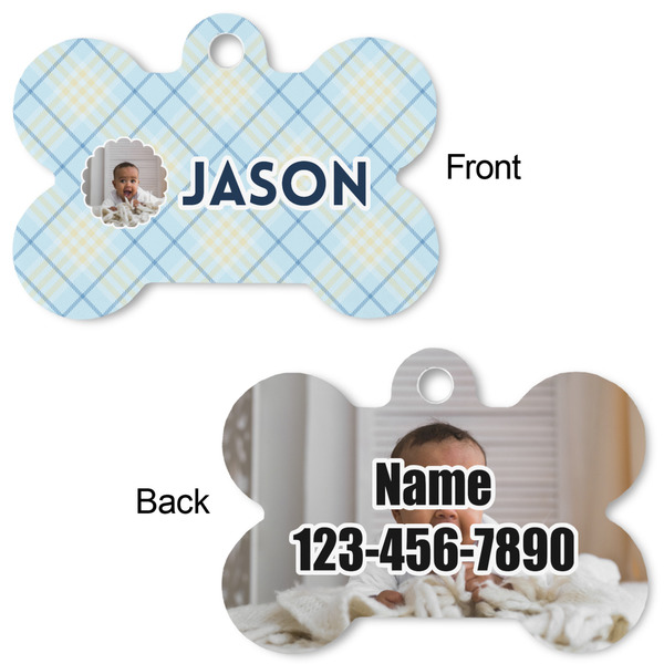 Baby Boy Photo Bone Shaped Dog ID Tag - Large - Approval