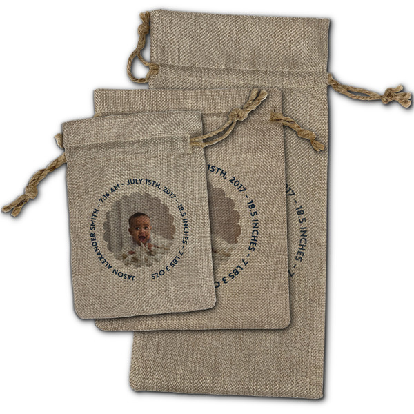 Baby Boy Photo Burlap Gift Bags - (PARENT MAIN) All Three