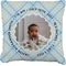Baby Boy Photo Faux-Linen Throw Pillow 18" (Personalized)