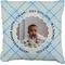 Baby Boy Photo Faux-Linen Throw Pillow 20" (Personalized)