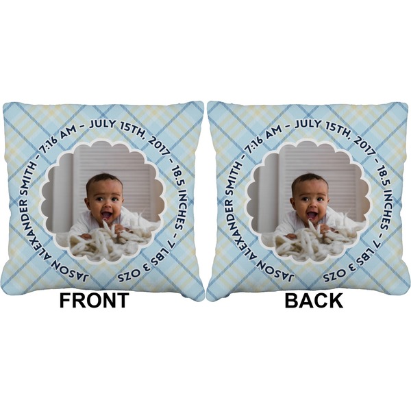 Baby Boy Photo Burlap Pillow Approval