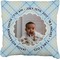 Baby Boy Photo Faux-Linen Throw Pillow (Personalized)