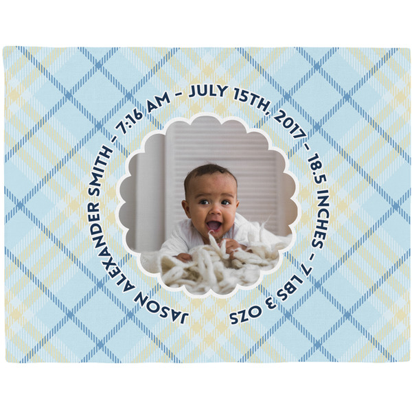 Custom Baby Boy Photo Woven Fabric Placemat - Twill