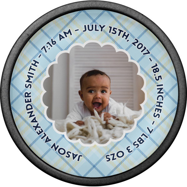 Baby Boy Photo Cabinet Knob - Black - Front