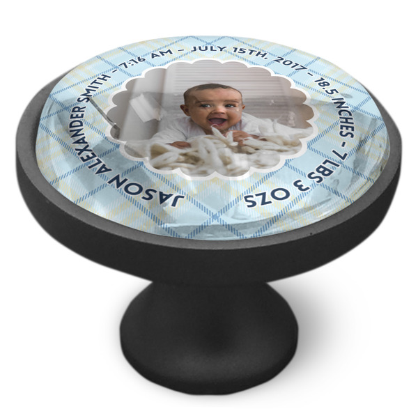 Baby Boy Photo Cabinet Knob - Black - Side