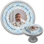 Baby Boy Photo Cabinet Knob (Silver) (Personalized)