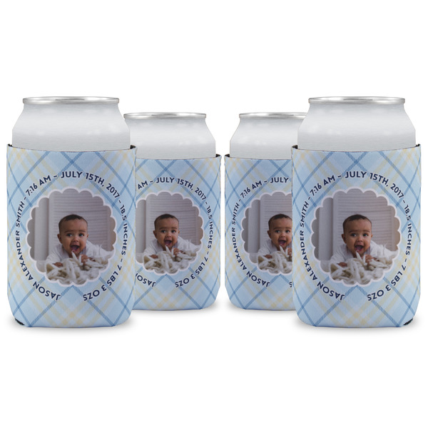 Custom Baby Boy Photo Can Cooler (12 oz) - Set of 4