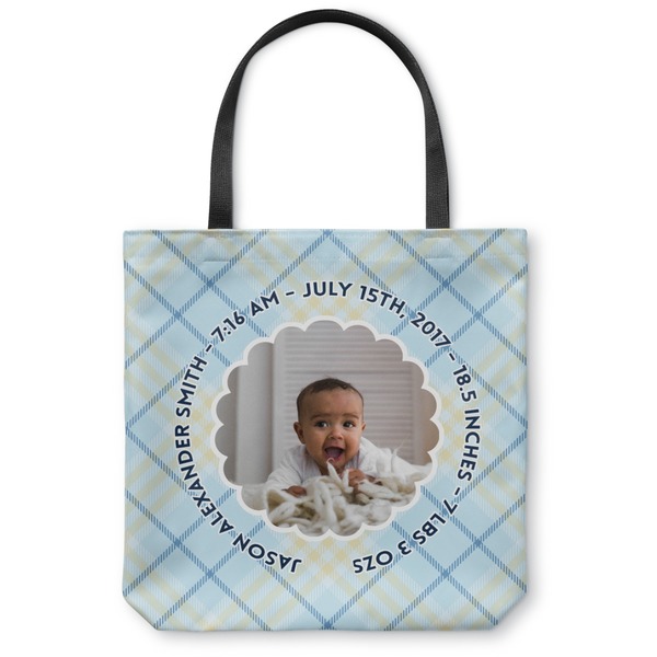 Custom Baby Boy Photo Canvas Tote Bag - Medium - 16"x16" (Personalized)