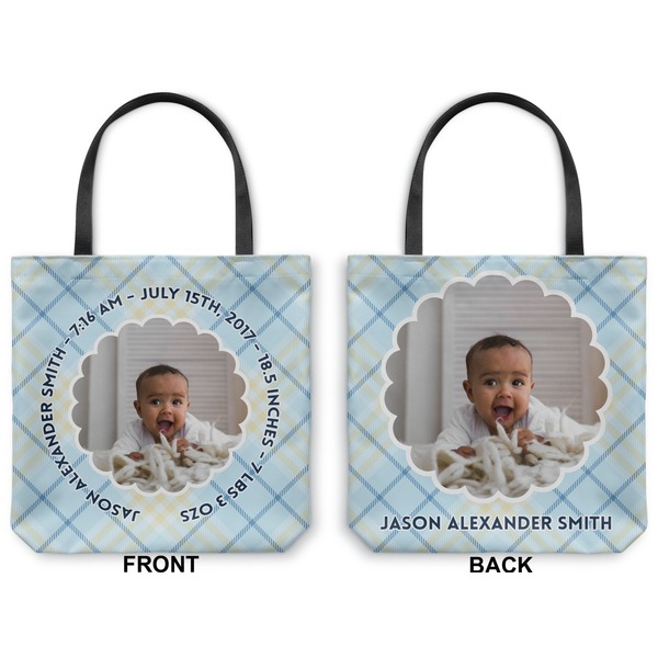 Baby Boy Photo Canvas Tote - Front and Back