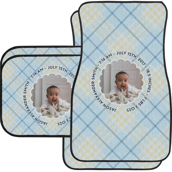 Custom Baby Boy Photo Car Floor Mats Set - 2 Front & 2 Back (Personalized)
